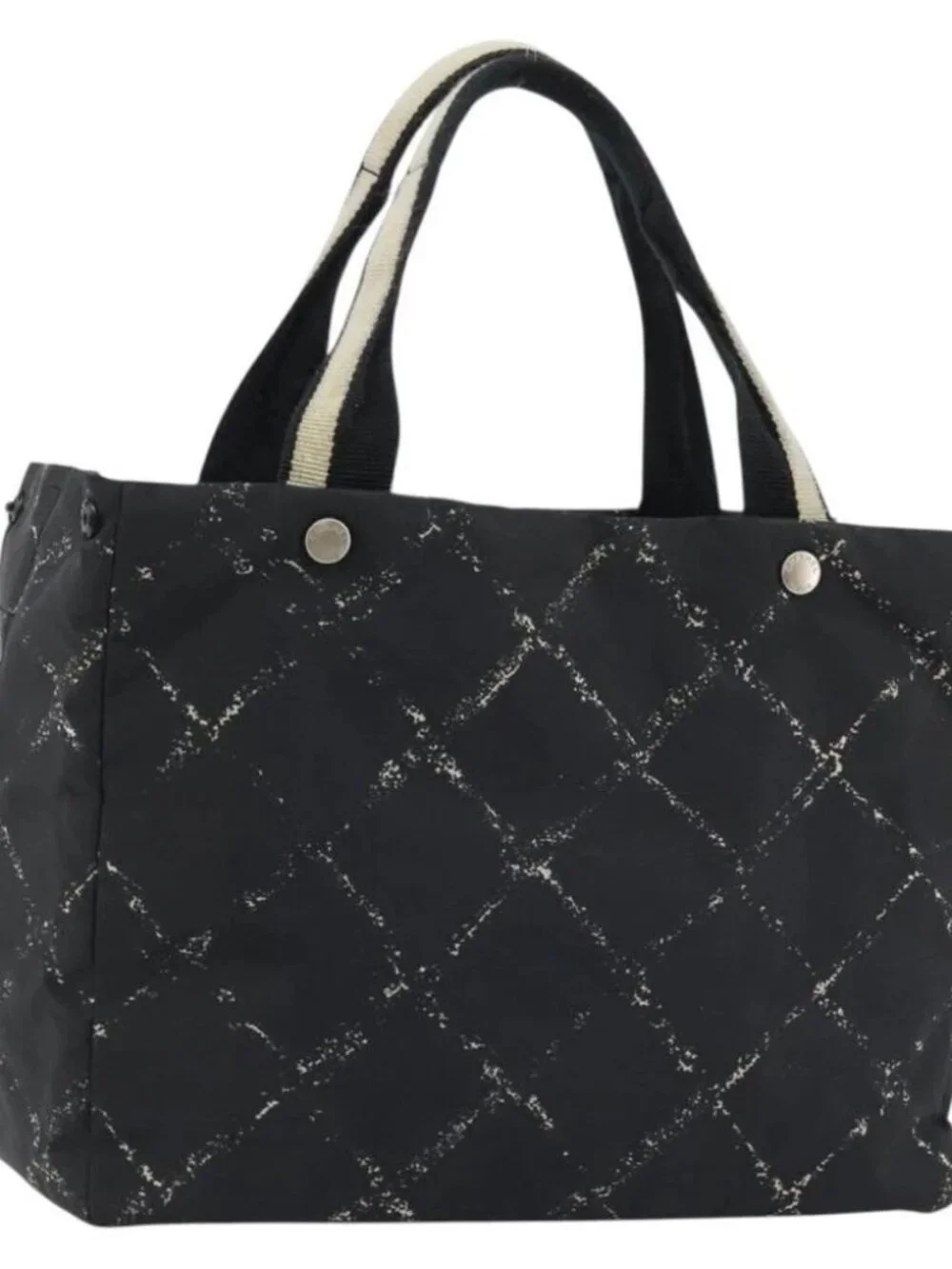 CHANEL New Travel Line Hand Bag Nylon Black CC Auth 175651A